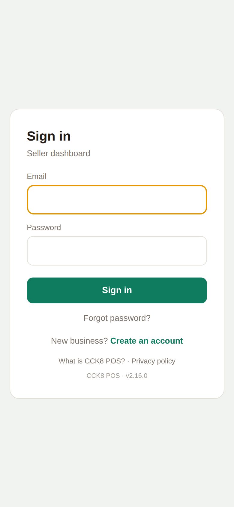 The sign-in page